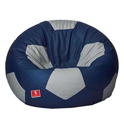 Comfy Bean Bags Football XXXL Bean Bag Without Fillers Cover (Indigo and Grey)