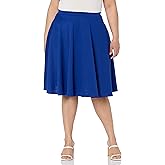 Star Vixen Women's Plus-Size Knee Length Full Skater Skirt