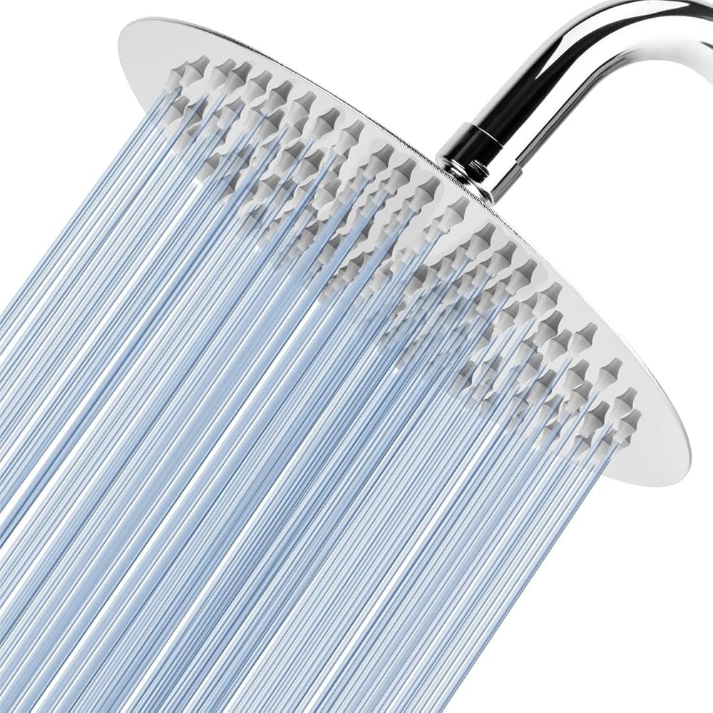 Voolan 8” High Pressure Rain Shower Head 304 Stainless Steel Chrome