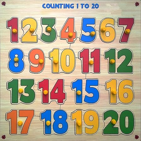 Webby Premium Wooden Counting Numbers 1 to 20 Educational Puzzle Toy