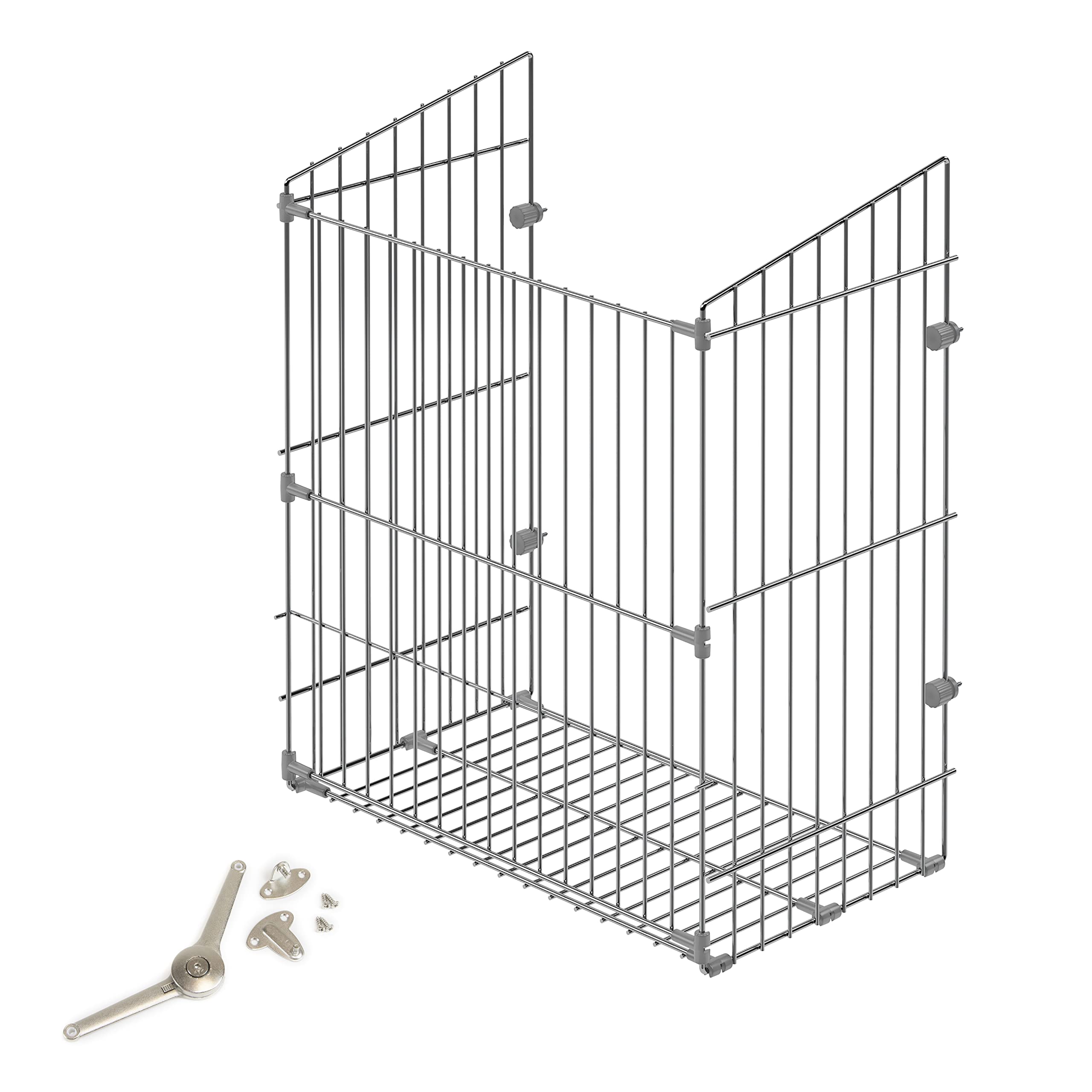 Emuca - Laundry basket for module 450mm (17,7 inch), Tilting laundry hamper, Chrome plated, Steel