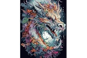 KICHANG Paint by Number for Adults,Colorful Dragon Paint by Number for Adults Canvas,DIY Paint by Numbers for Adults Oil Painting Acrylic Paint Crafts Art without Frame for Home Decor Gift-15.7x19.6in