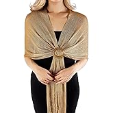 Jmkcoz Shawls and Wraps for Evening Dresses with Buckle, Sparkling Metallic Pashmina Shawl Wrap Scarf for Women Wedding Party
