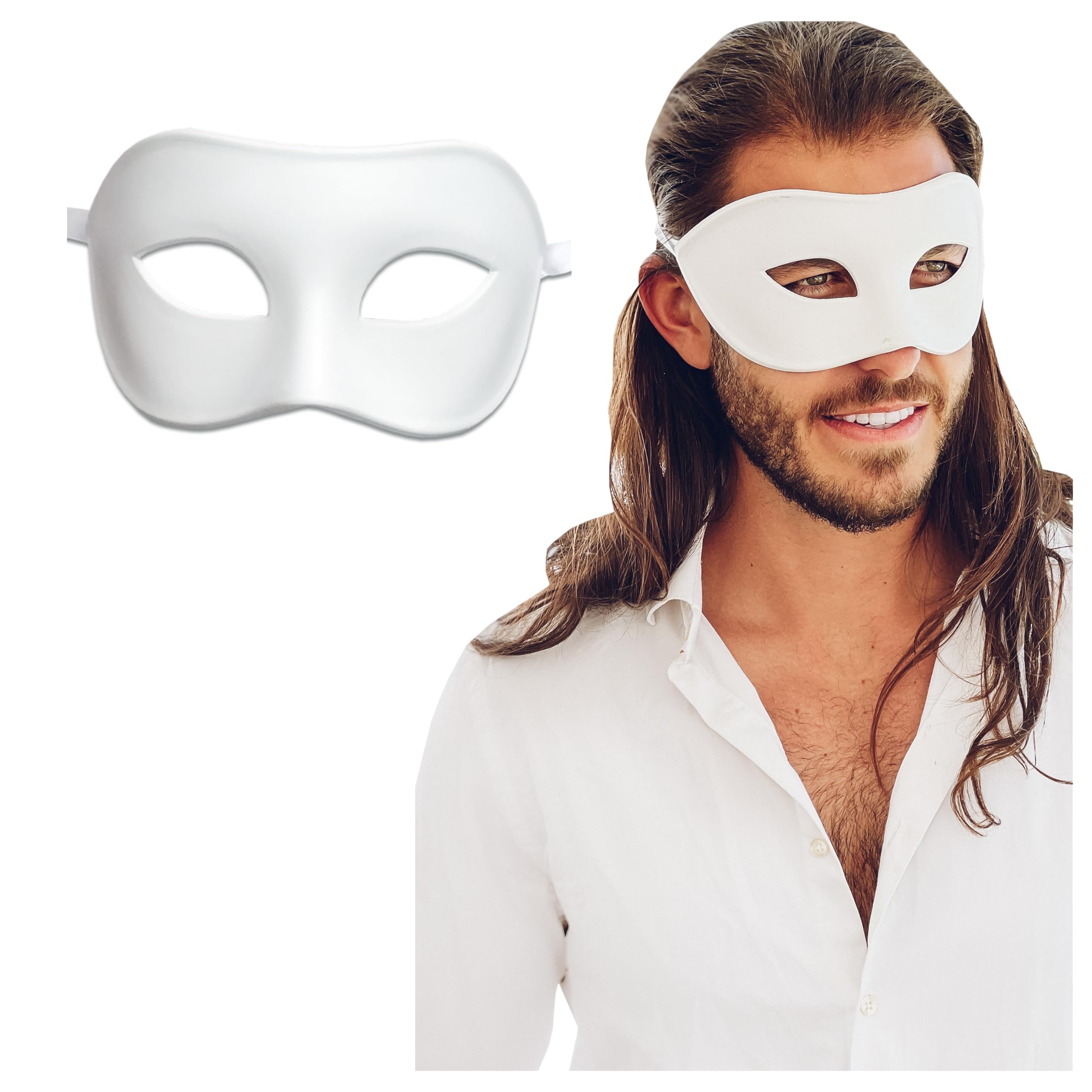 Luxury Mask Assorted Venetian Party Mask One Size White