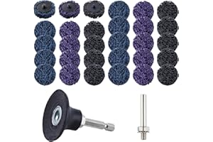 LEONTOOL 32 PCS Quick Change Easy Strip Discs for Drills, 2" Paint Stripper Wheel Disc with 1/4" Hex Shank, Poly Abrasive Whe