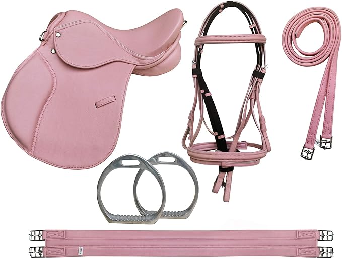 CHALLENGER 13" English Pony AllPurpose Saddle 6 Pcs Riding Gift Set