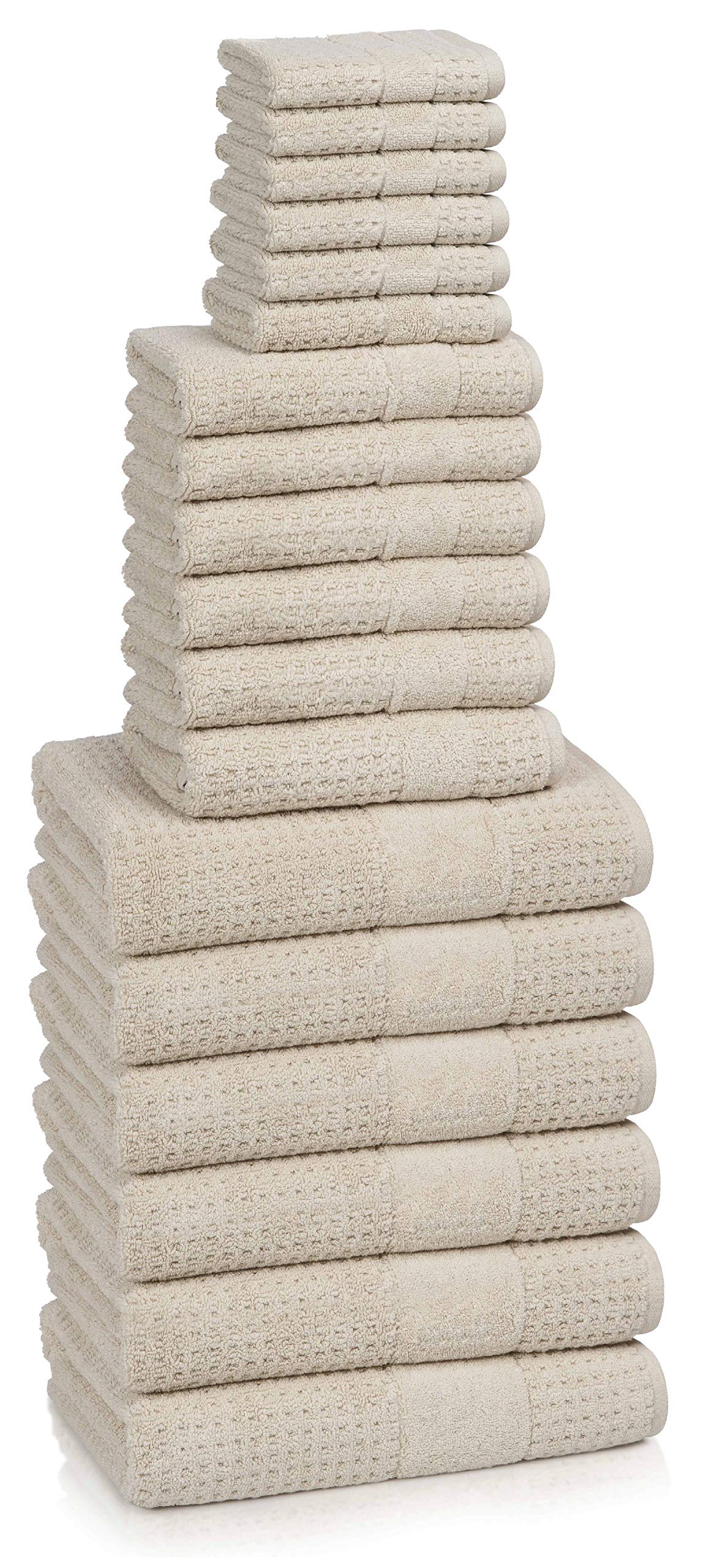 KassatexTurkish Hammam Collection Towels, 18 Piece Set - Latte