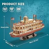 CubicFun Ship 3D Puzzle Mississippi Steamboat Kit 142 Pcs No Glue No Scissors view 6