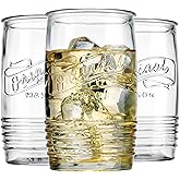 Glaver's Set of 8 Tumbler Glass Cups 20 OZ Mason Stemless Tall Drinking Glasses For Everyday Use, Modern yet Vintage Original Mason Logo Glassware for Bar, Water, Beer, Juice.
