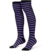 Spooktacular Creations Halloween Striped Stockings,Over The Knee Striped Thigh Stockings,Witch Stocking,High Stocking Costume