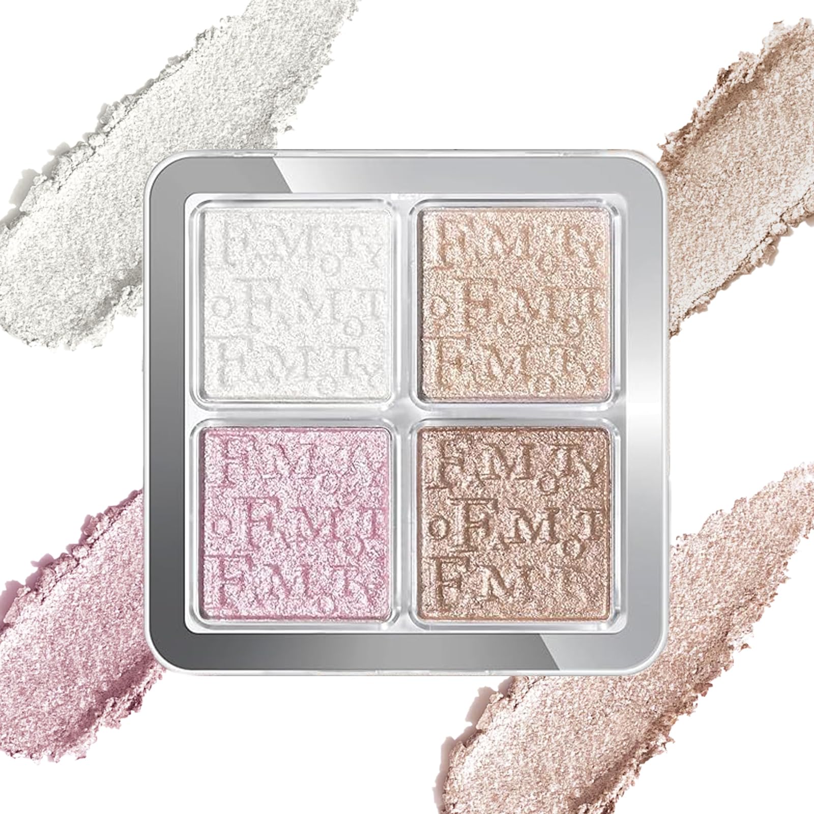 Generic 4-Color Highlighter Palette, Shimmer Glow Powder, Long-lasting Make Up Highlighter for Face, Cheek, and Eyeshadow