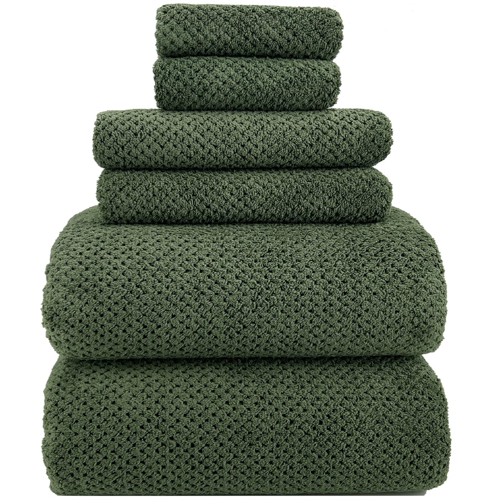Photo 1 of YTYC Towels, 39x78 Inch Oversized Bath Sheets for Adults Luxury Extra Large Bath Towels Set of 6 Super Soft Shower Towels for Bathroom Microfiber 80% Polyester(Olive Green,6 Piece)