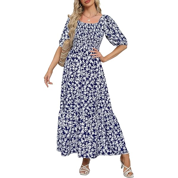 Max Studio Women's Poly Crepe Smocked Waist Ruffle Maxi Dress,  Black/Red/Rose Floral Mixed, Small at Amazon Women's Clothing store