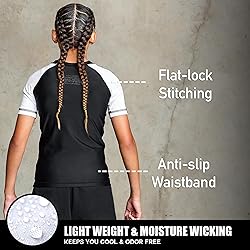 Elite Sports Kids Jiu Jitsu BJJ Rash Guard, Short