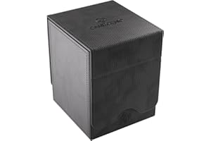 Gamegenic Squire Plus 100+ XL Convertible Deck Box - Holds 100 Double-Sleeved Cards! Premium Commander Card Case, Detachable Slide Card Case, Armorfyber Surface, Black Color, Made