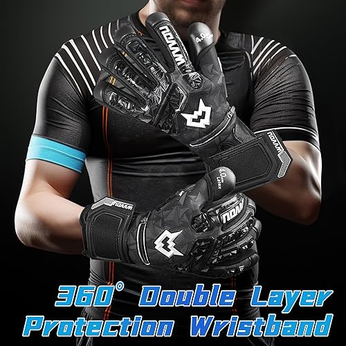 WVVOU Soccer Goalie Gloves - 5 Detachable Finger Saves With 4mm Sticky Latex
