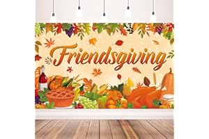 AUSHENKE Friendsgiving Party Decorations Large Friendsgiving Party Banner for Friendsgiving Party Decorations Supplies, 71x43inch