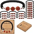 Ecation 20 Set Basketball Bracelets Basketball Gifts Sport Bracelets Team Gift Basketball Bead Bracelet with Inspirational Card for Sport Basketball Team Lovers Players Gifts