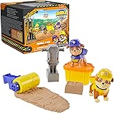 Rubble & Crew, Rubble and Mix Action Figures Set, with 3 oz of Kinetic Build-It Sand and 2 Hand Held Building Toys, Kids Toys