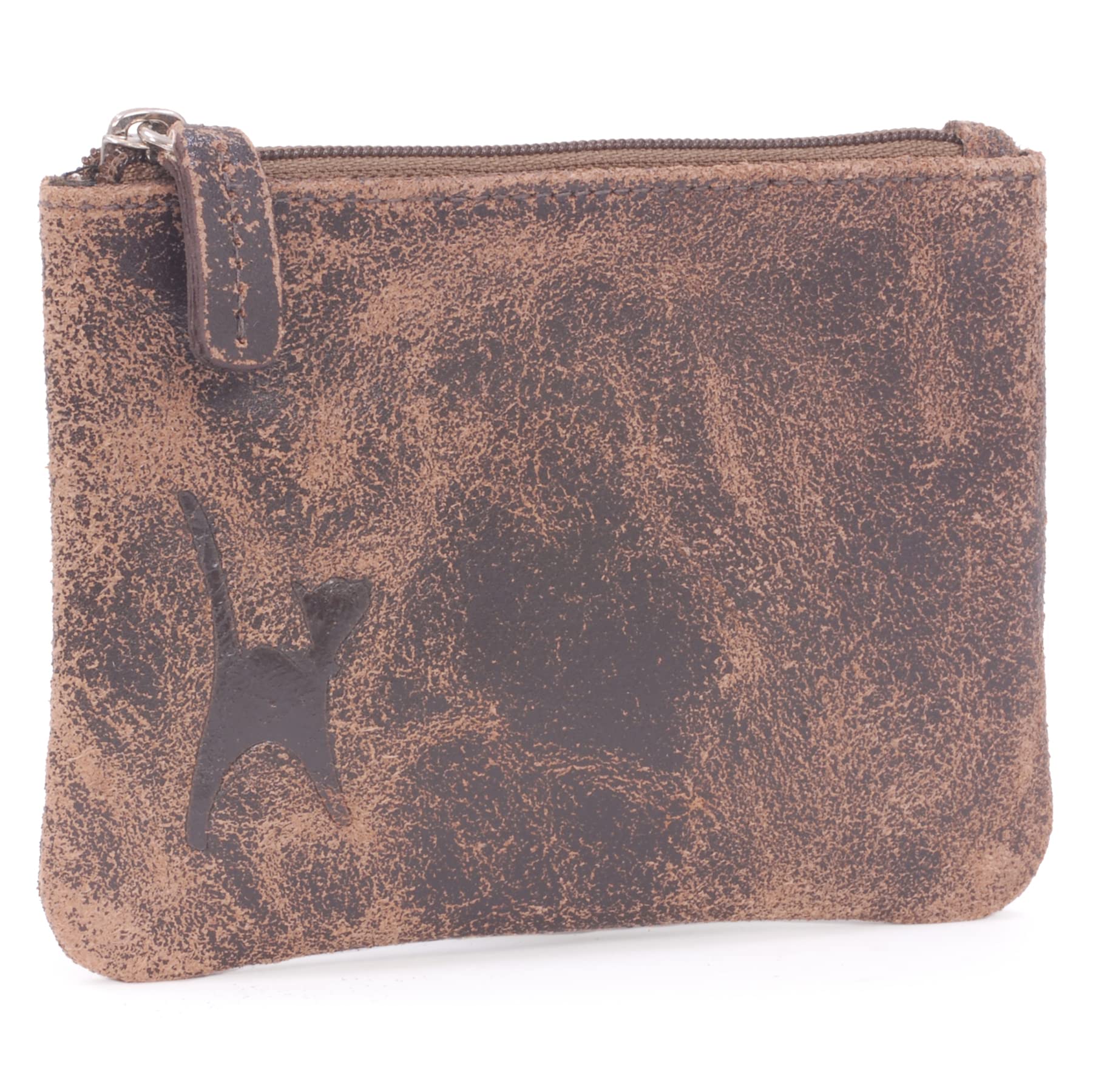 Catwalk Collection Handbags - Ladies Small Leather Coin Purse - Zip Pouch with Credit Card and Coin Pocket - RFID - Gift Boxed - Mimi - Brown