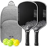 Dinkly Raw Carbon Pickleball Paddles Set of 2/4, T700 Carbon Fiber Rackets with 16MM Honeycomb Polymer Core, 4 Balls and 1 Portable Carry Bag, USAPA Approved Pickleball Set for Men, Women