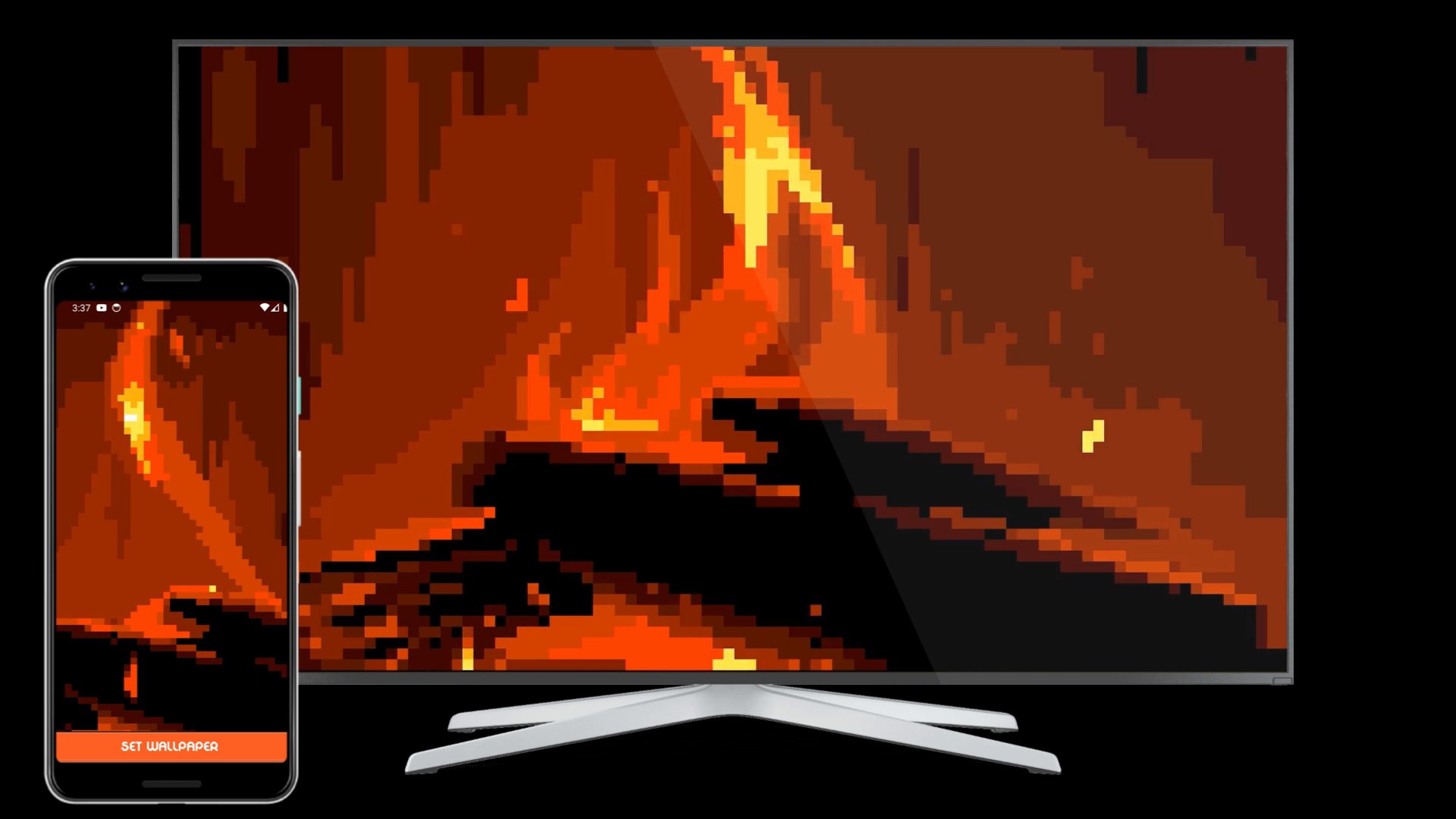 Fireplace 3D Block Craft Live Wallpaper | Fireplace MC Block Craft ...