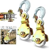 Fumete 2 Pack Snatch Block 2 Ton (4400 Lbs) Capacity 3/8" Swivel Hook | Anodized for Wire Synthetic Rope 3/8", Swivel Eye Prevents Twist, Off-Road Recovery Rigging Lifting System