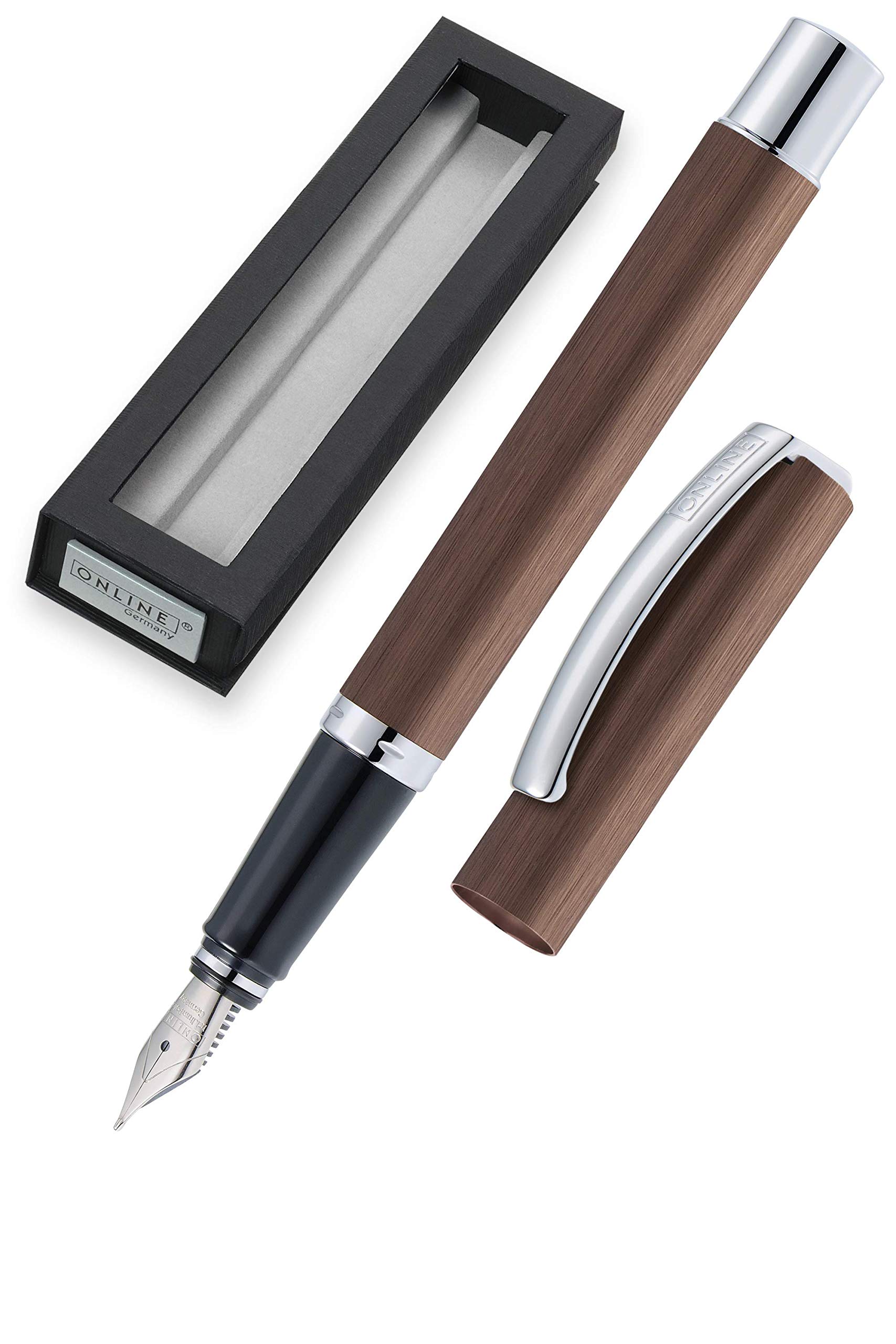 Online Schreibgeräte 36678 Set FH Vision Classic Online Vision F Nib Fountain Pen Cognac
