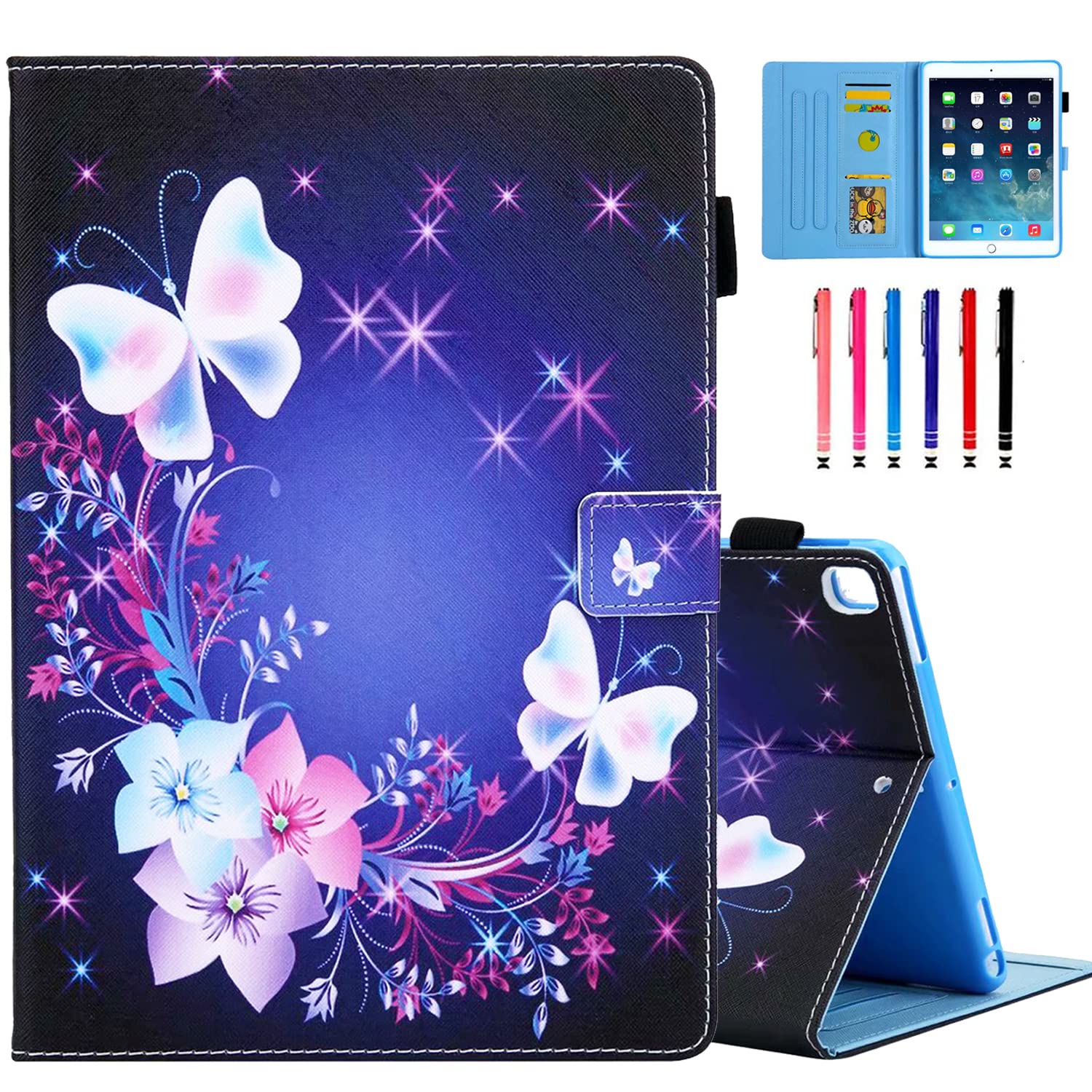 MOKASE Smart Sleep Wake Case for iPad 10.2 inch, Stand Protective Cover with Butterflies — image 1