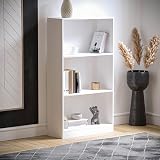 Vida Designs Cambridge 3 Tier White Bookcase Medium Shelving Unit view 7