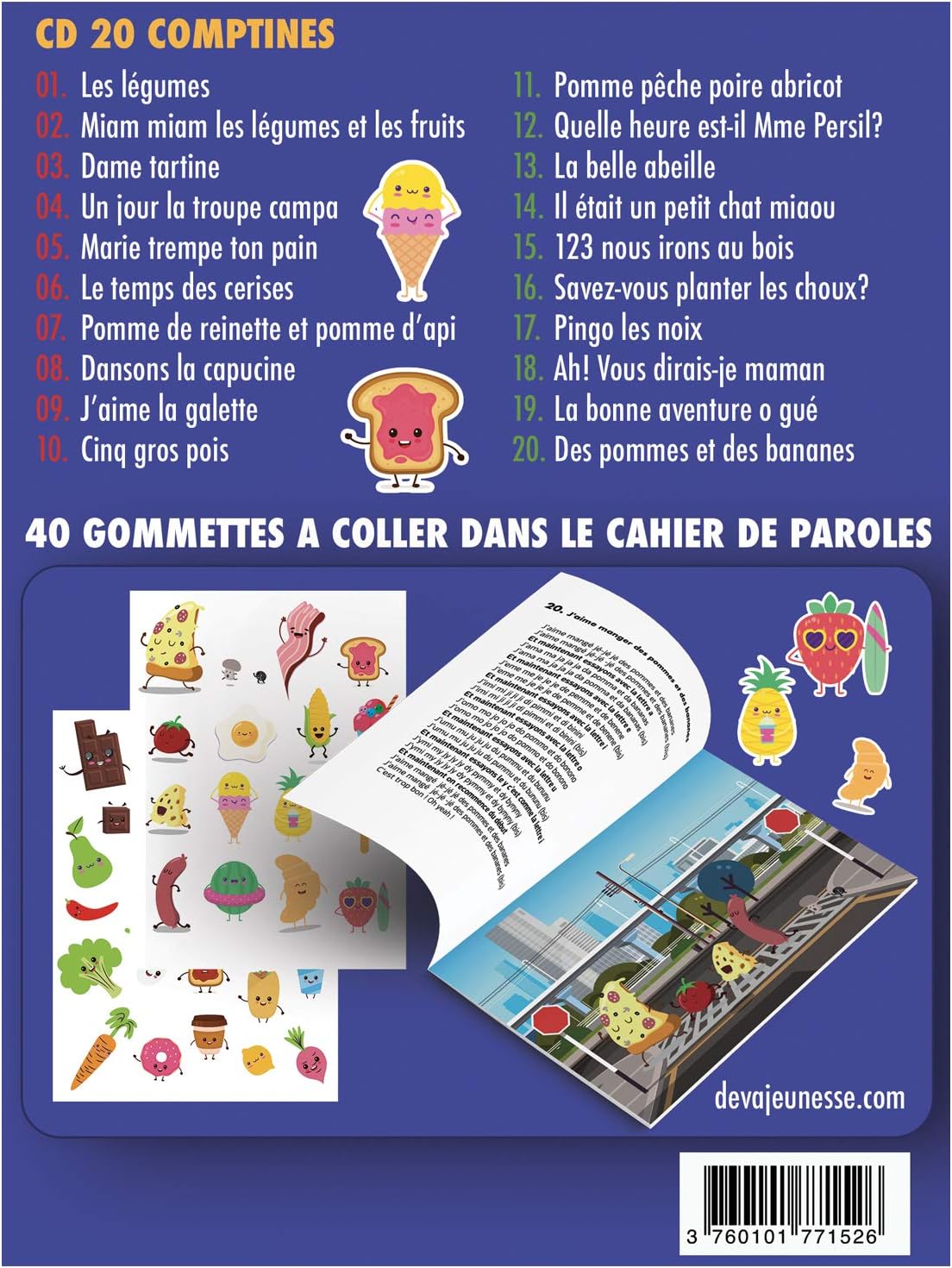 Loisirs Creatifs Autocollants Napravi Rs Droles Daliments Gommettes A Coller Et Comptines Cd Coffret Cd Autocollants Fruits Et Legumes