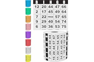 Carewon 250 Bingo Cards, Large 4.5" x 4.5", White (1 of 8 Colors), Paper Bingo Sheets, Disposable or Reusable for Daubers or Chips
