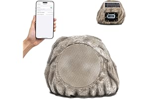 Homewell Solar Rock Speakers - Multi-Link up to 9 Units Total - Outdoor Waterproof Speakers Bluetooth Wireless - Weatherproof Landscape Speakers for Pool, Patio, Deck, Backyard, Garden - (1-Pack)