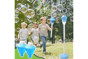 AIERSA Bubble Stand Machine,Height 47 Inches Stand Up Automatic Bubble Machine for Kids,Outdoor Tall Bubble Maker with Lights,Rechargeable Standing Bubble Machine for Parties