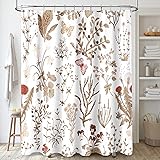 MAYZUS Long Shower Curtain 72 x 78 Inch, Tall Brown