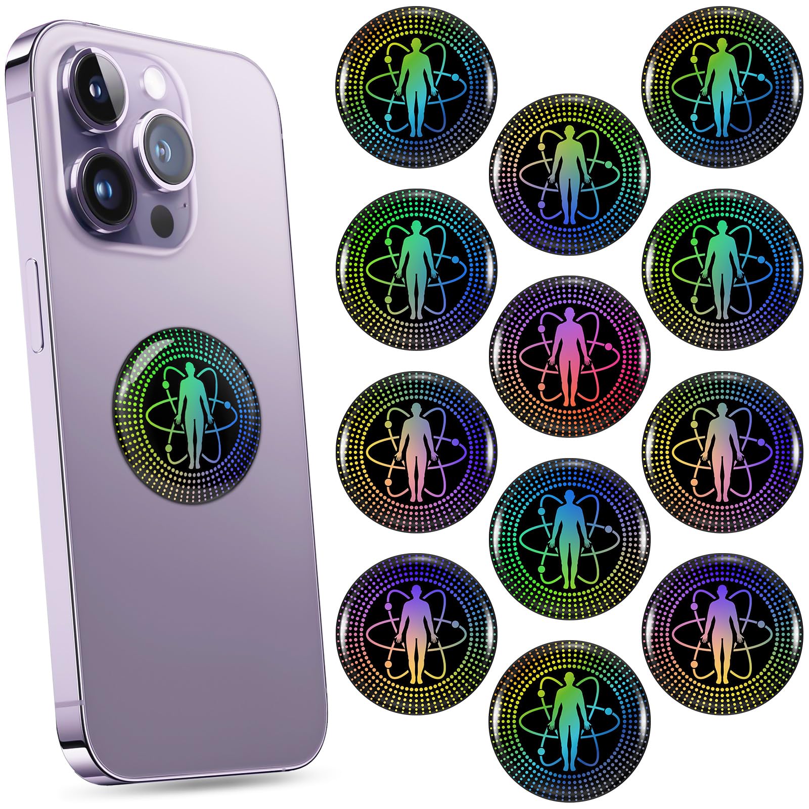 Zonon 18 Pieces Emf Stickers Emf Blocker for Cell Phone Radiation Equipment Neutralizers Devices Accessories for Laptops Computers(Futuristic)