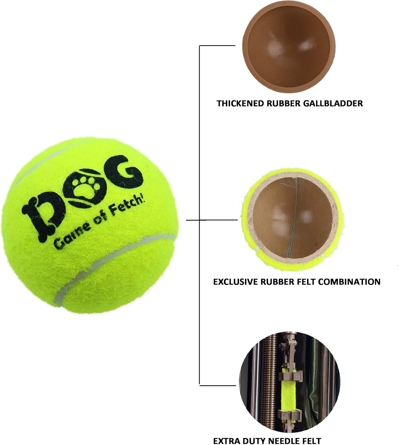 Tennis Balls for Dogs Toy 2.5" Size 12 Balls Pack of Blue, Green, Red, Yellow Colours for Puppy, Small, Medium Dogs, Designed for Dog Floating, Water-Hunting, Fetch, Fun Playing, mid-air catching : Kitchen & Dining