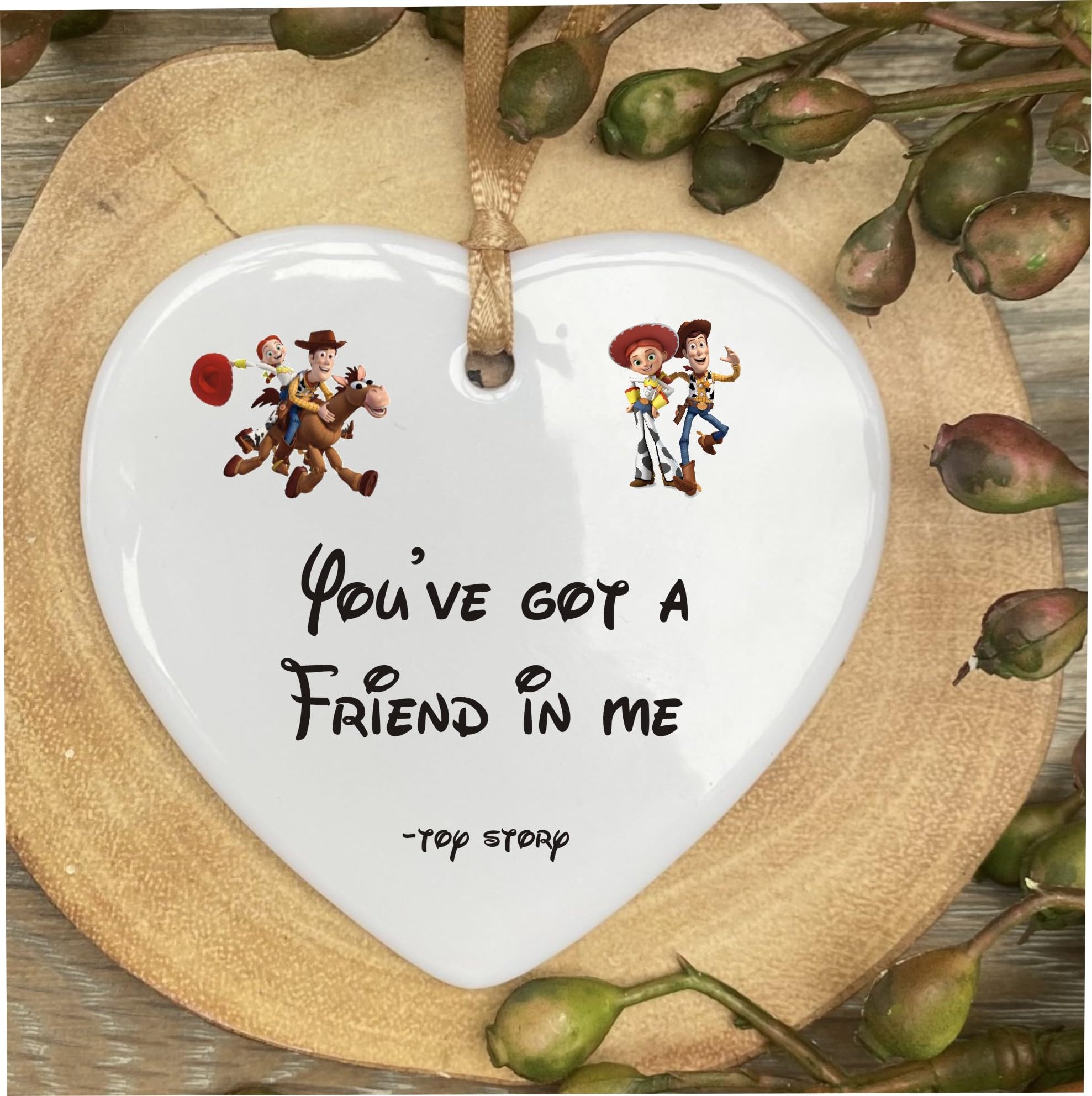 Toy S You've Got A Friend In Me Walt D Quote Ceramic Heart Shape Plaque Gift Sign cr8