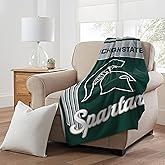 Michigan State Spartans 46" x 60" NCAA Officially Licensed Throw Blanket – Super Soft Lightweight Fleece Blanket for Game Day, Dorms, Couch, Travel & Tailgating Comfort