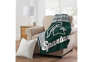 NORTHWEST Michigan State Spartans 46" x 60" NCAA Officially Licensed Throw Blanket – Super Soft Lightweight Fleece Blanket for Game Day, Dorms, Couch, Travel & Tailgating Comfort