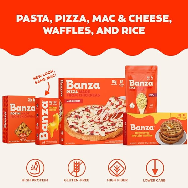 BANZA ELBOWS & WHITE CHEDDAR MAC AND CHEESE – HIGH PROTEIN, GLUTEN FREE, AND LOWER CARB PROTEIN MAC AND CHEESE – 5.5OZ