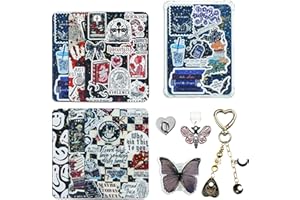 JINGSEN Cute Case Insert Cards Set for Kindle,6 Book-Themed Designs with Charms Set for Kindle and USB-C Dust Plugs,for 11th/