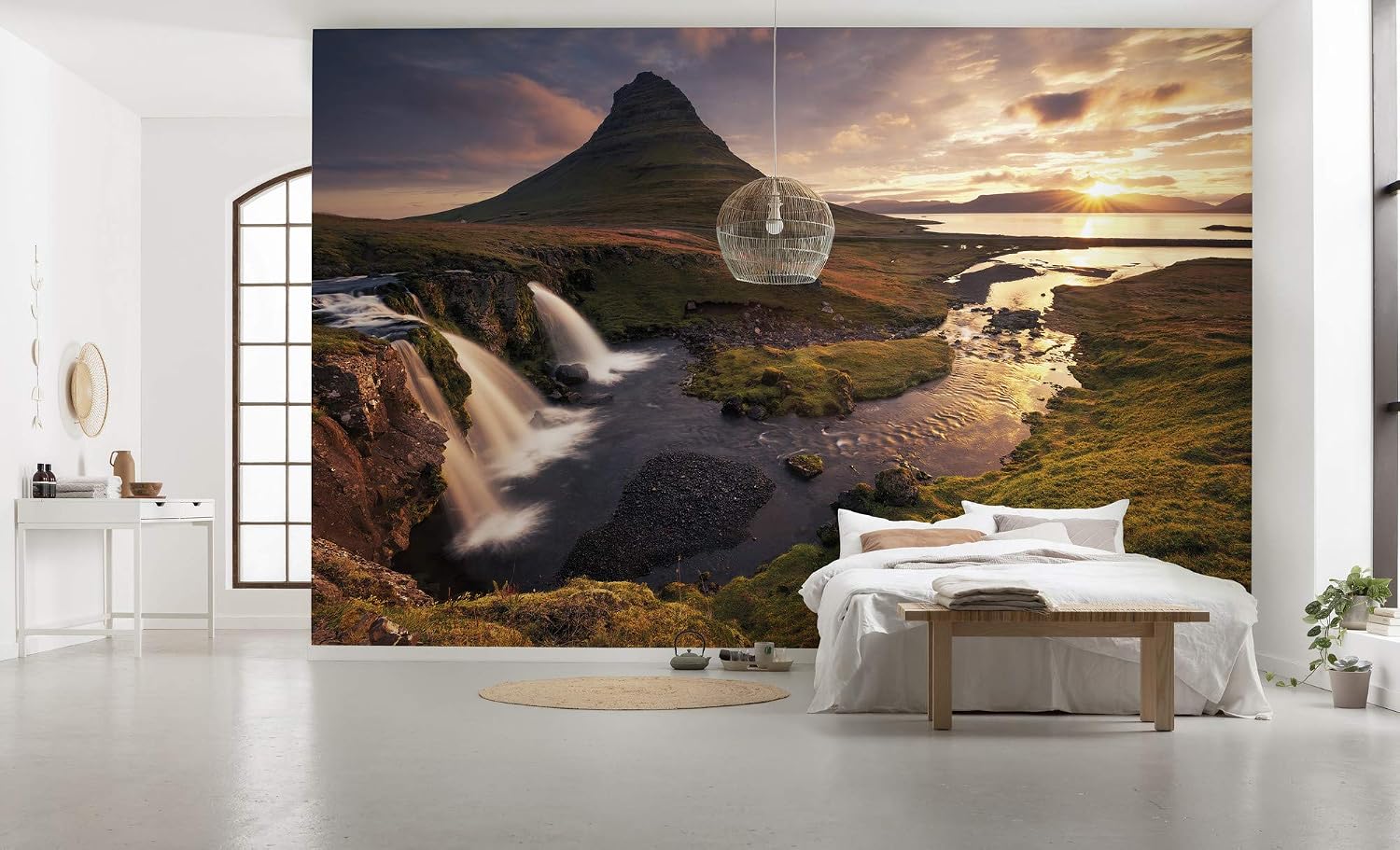 Komar SHX8-042 Non-Woven Photo Wallpaper "Good Morning on Icelandina" XXL Decoration Nature Landscape Bedroom Living Room Office Hallway Size 400 x 250 cm (Width x Height) Multi-Coloured