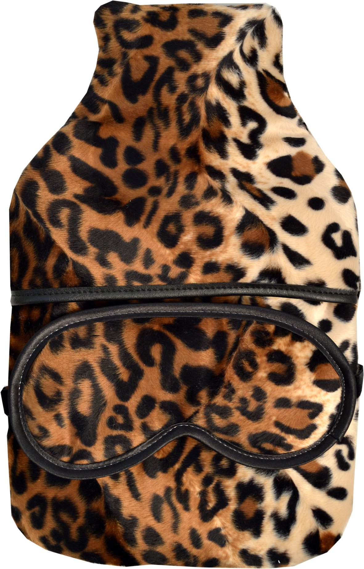 Vagabond Bags Leopard Print Faux Fur Padded Cover, Hot Water Bottle and Eye Mask Boxed Gift Set