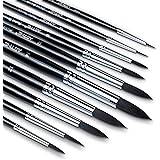 ARTME Watercolor Paintbrush Set - 10 Pcs Round Detail Paint Brushes with Goat Hair – Professional Watercolor Paint Brushes fo