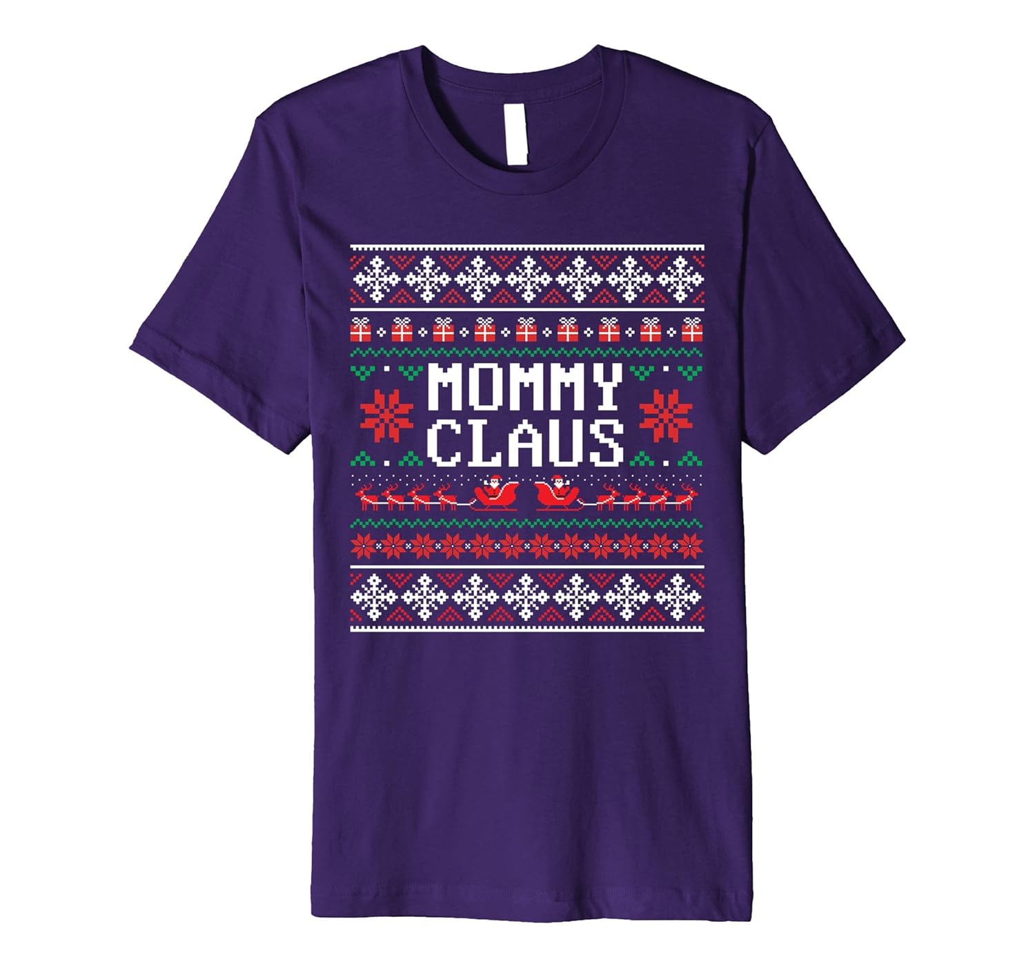 Mommy Claus Ugly Christmas Sweater Couple Shirt | Xmas Tee-ANZ