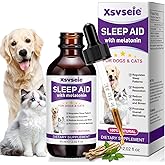 Melatonin for Pets, Melatonin for Dogs, Sleep Aid for Dogs, Melatonins for Cats, Support Aanxiety & Stress Relief, Promotes Relaxation and Deep Sleep, 2Oz Chicken Flavor
