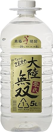 Amazon Co Jp 1 8lあたり1 1円 大陸無双 零式 本格芋焼酎 白麹仕込み 25度 5l 食品 飲料 お酒