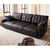 Oversized Sectional Couches for Living Room, Modular Leather Cloud Couch | 35.5" Extra Large Deep Seat, 20" Adjustable Backrest, Easy to Assemble, Easy Clean, Pet-friendly