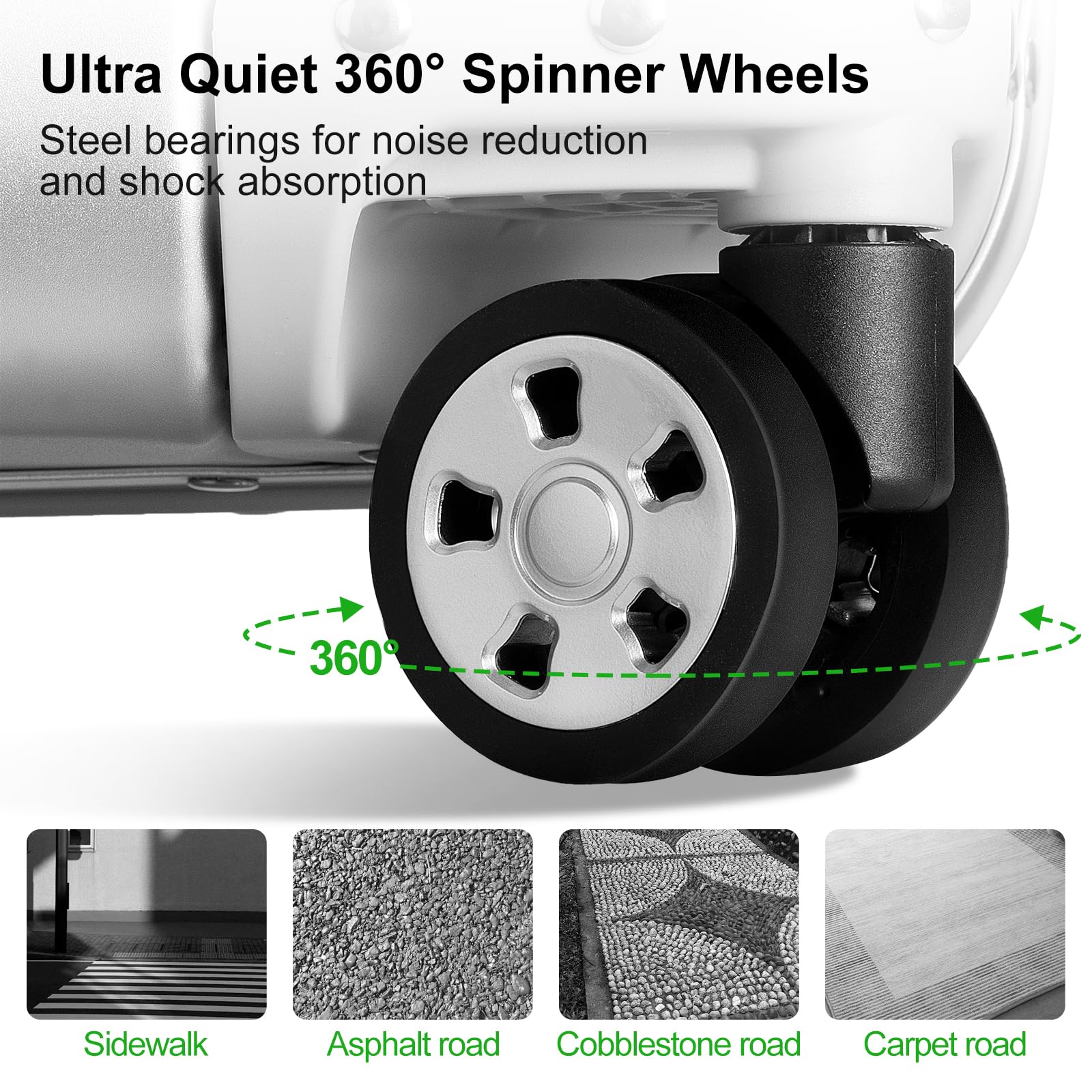 FANAUE 20 Inch All Aluminum Magnesium Carry On Luggage - Zipperless with TSA Lock and Spinner Wheels, Silver